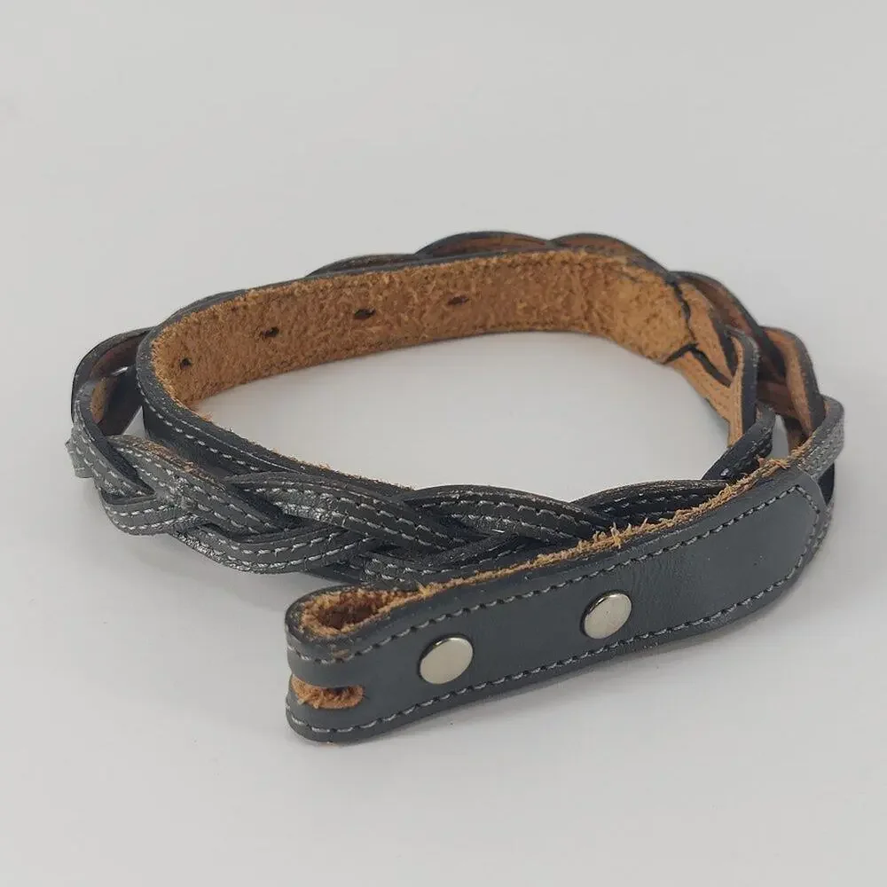 Western Gray Belt XS 26 Skinny Braided Cowgirl Festival USA